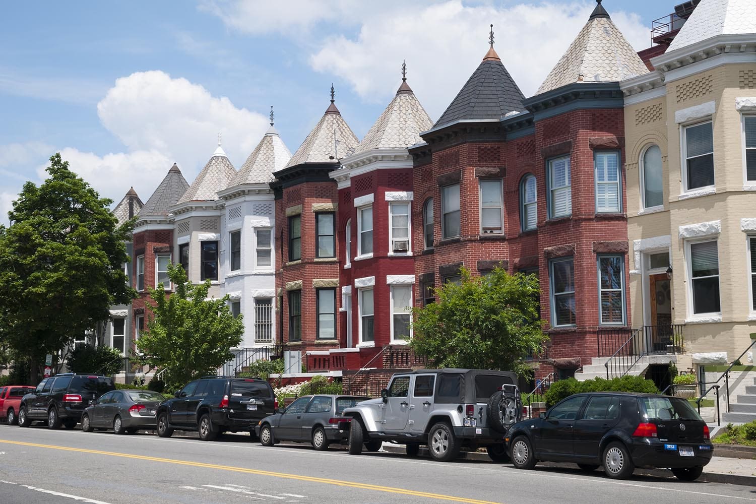 Rowhouses and parked cars in Washington DC Upper Northwest, DC Home Renovation Contractor